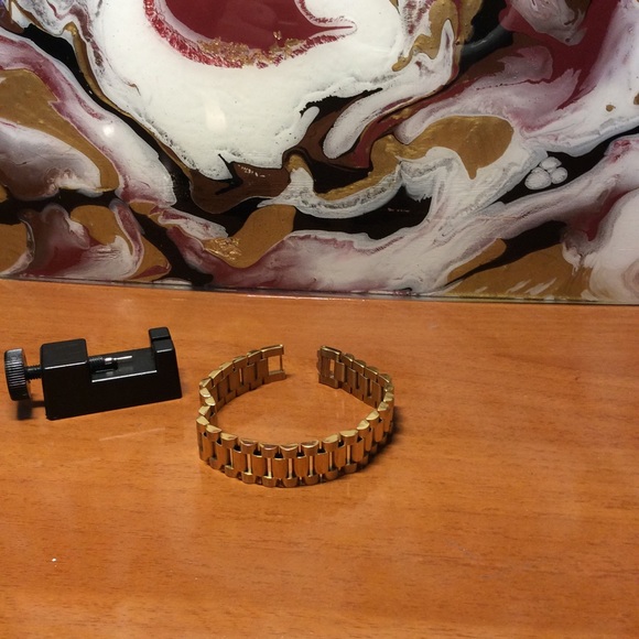 Mens "Dexter" 18K Real Gold Plated Link Bracelet - Picture 4 of 4